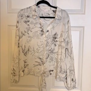 Lauren Conrad long sleeve front tie shirt